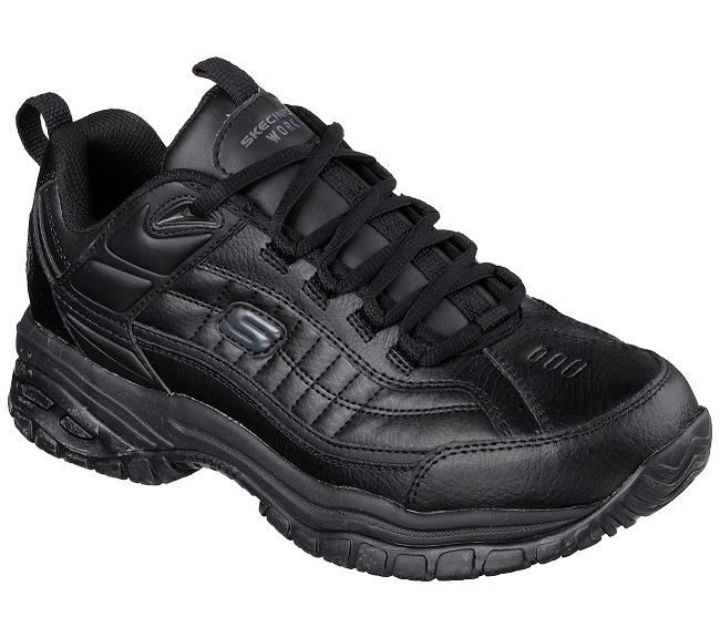 Zapatos de Trabajo Skechers Hombre - Soft Stride Negro FVQYO7628